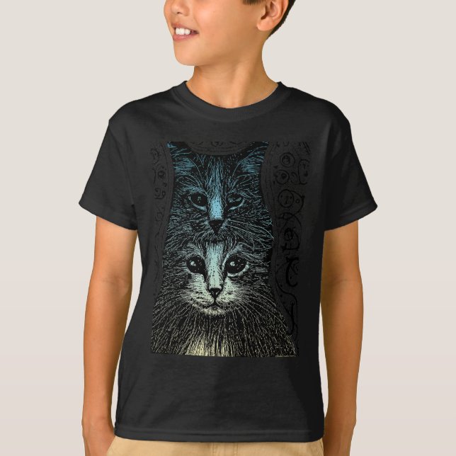T-shirt Goth déplaisant Chat gothique Vintage (Devant)