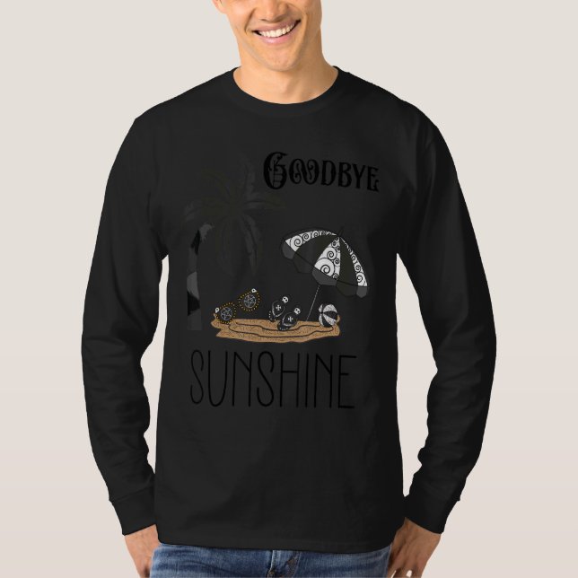 T-shirt Goth Été esthétique Grunge Gothic Beach Parapluie (Devant)