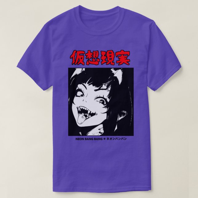 T-shirt Goth foncé HorreurDemon Girl Lewd Japanese Streetw (Design devant)