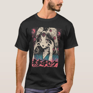 T-shirt Goth Grunge Demon Anime Girl Waifu Horreur Alt Aes