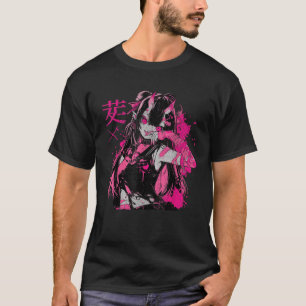 T-shirt Goth Grunge Demon Anime Girl Waifu Horreur Alt Aes