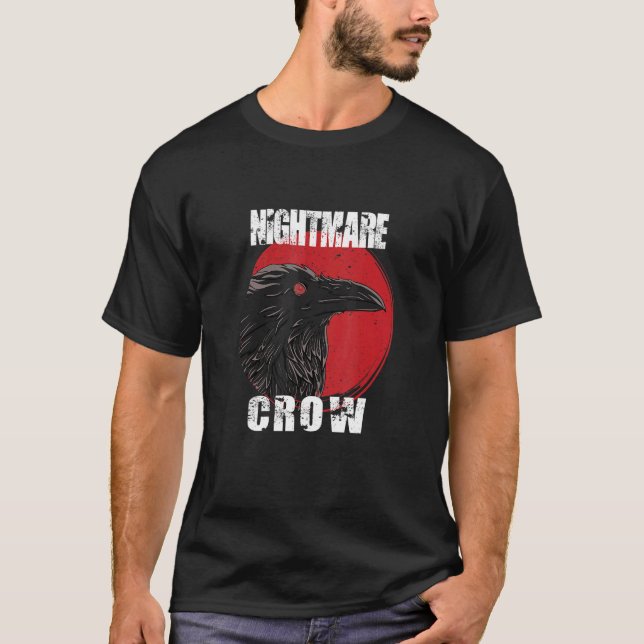 T-shirt Goth occulte corneille horreur cauchemars hallowee (Devant)
