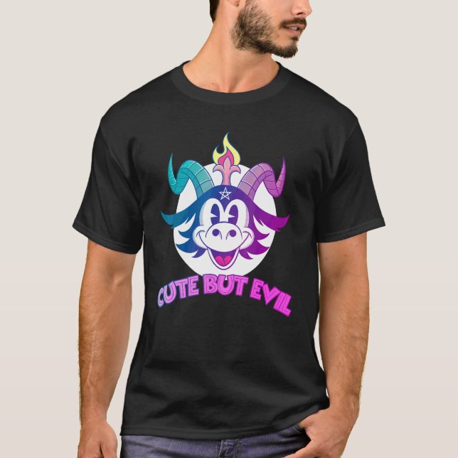 T-shirt Goth Pastel Baphomet Mignon Mais Méchant (Devant)