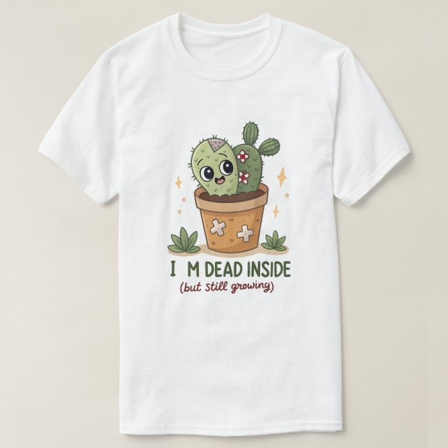 T-shirt Goth Plante Lover Shirt : Plante zombie avec Googl (Design devant)