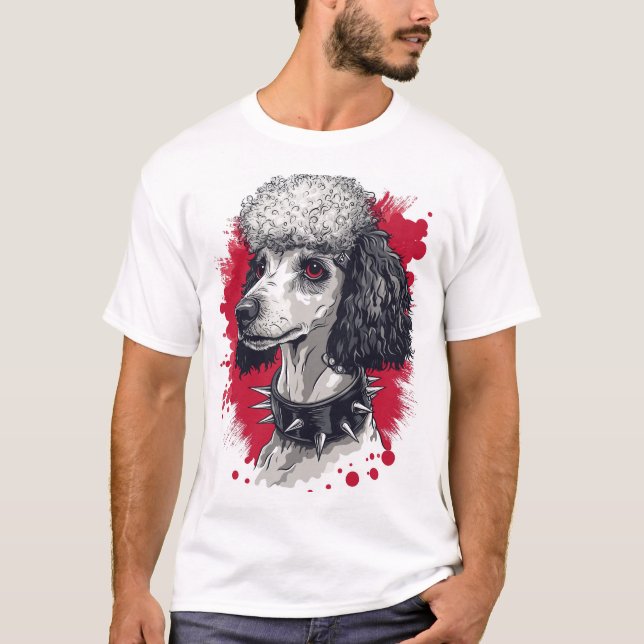 T-shirt Goth Poodle � Dark Aesthetic Dog (Devant)