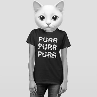 T-SHIRT GOTH PUNK PURR PURR PURR PURR KITTY CHAT SHIRT