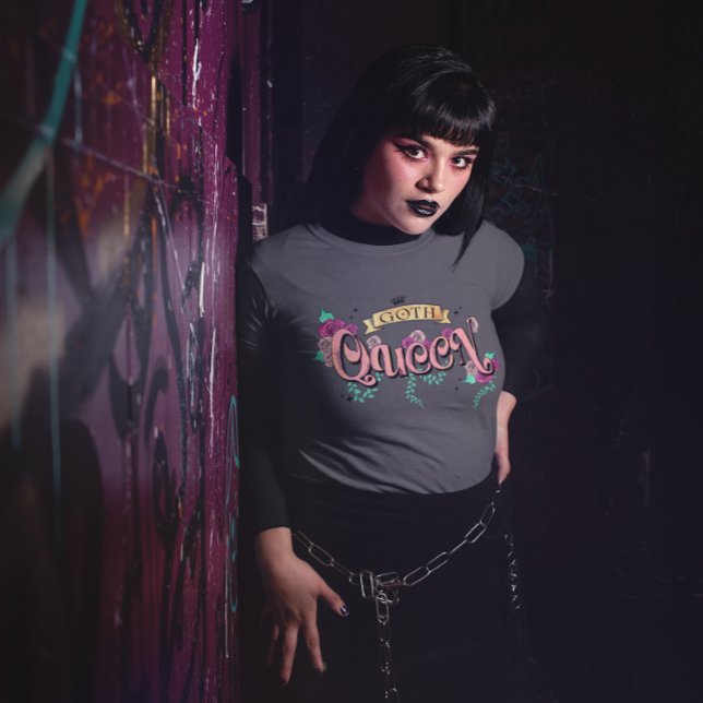 T-shirt Goth Queen Floral Graphic (Créateur téléchargé)