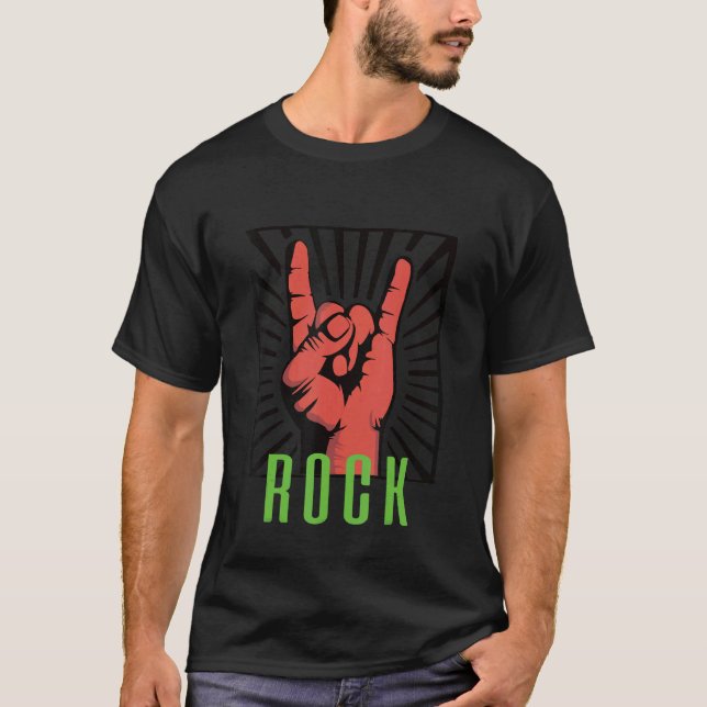 T-shirt Goth Rock Thrash Horns Symbole des cornes jetées (Devant)