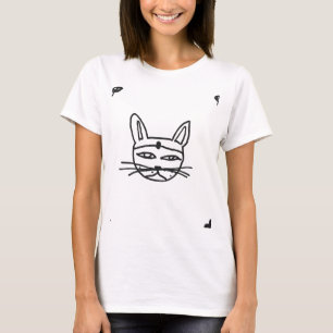 T-shirt Gothic cat lace t shirt