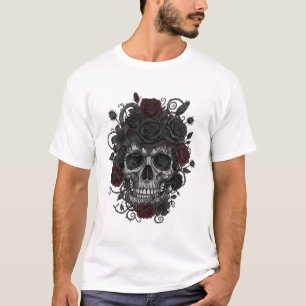 T-shirt Gothic Roses Crâne – Art du Día de los Muertos