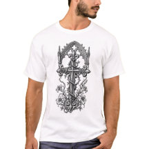 Gothic Thorny Cross Shirt Mens Cathedral