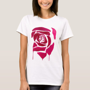 T-shirt Gothique abstrait rose aquarelle art original