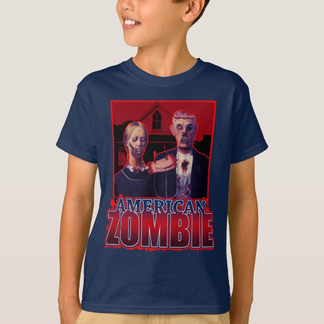 T-shirt Gothique américain de zombi (Devant)