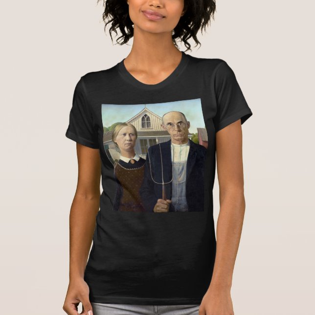 T-shirt Gothique américain iconique de Grant Wood (Devant)