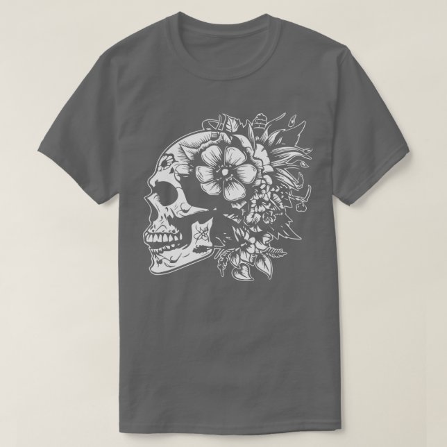 T-shirt gothique avec fleurs design (Design devant)