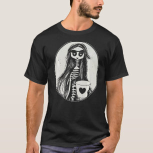 T-shirt Gothique Boho Skeleton Femmes et café Mug Premium