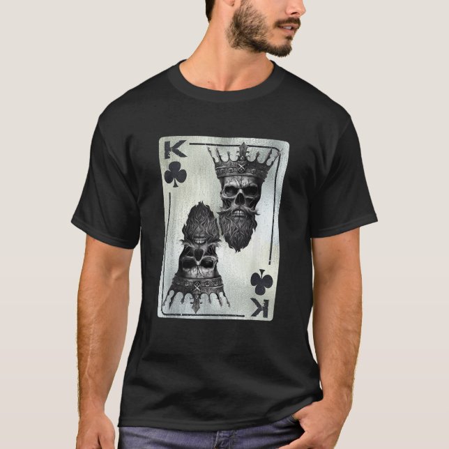 T-shirt Gothique Card Game Clubs King Déplaisant Shirt Bon (Devant)