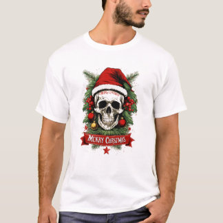 T-shirt Gothique Cheer : Crâne mort Joyeux Noël