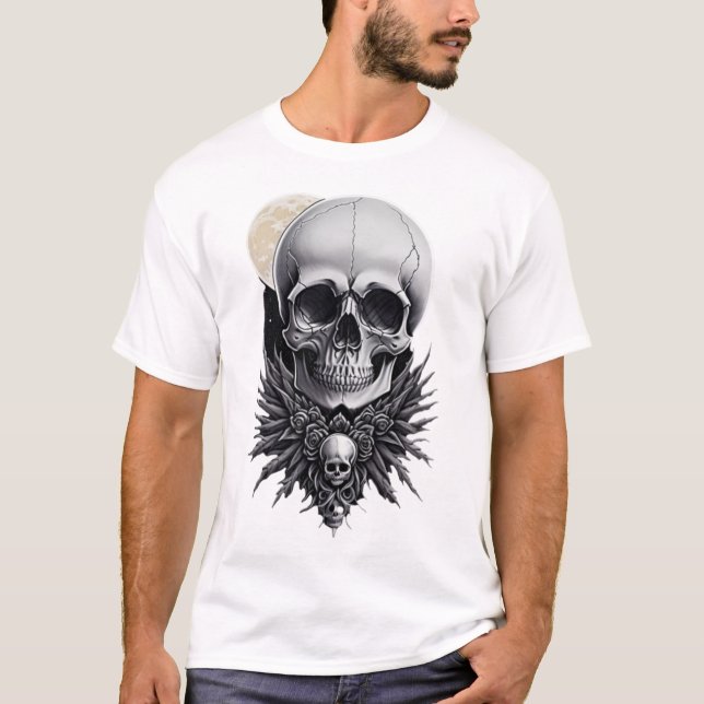 T-shirt gothique crâne (Devant)