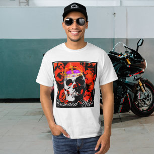 T-shirt Gothique Crâne Roses rouges