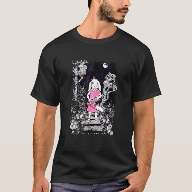 T-shirt Gothique déplaisant scie à chaîne Bunny Goth Hallo (Devant)
