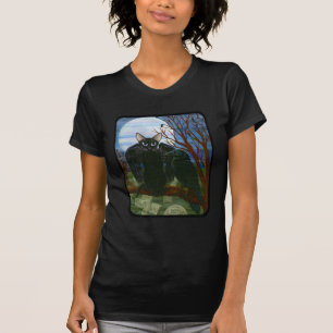 T-shirt gothique d'imaginaire de corneille de chat