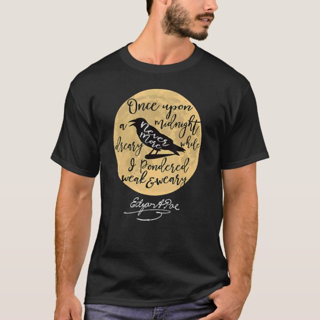 T-shirt Gothique Edgar Allan Poe Le Corbeau Littéraire (Devant)