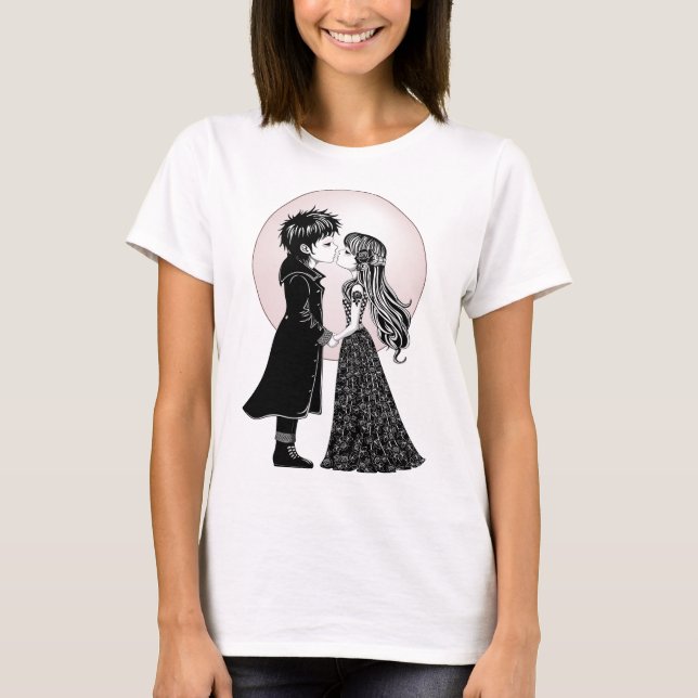 T-shirt Gothique Emo Enfants Kiss Valentine's Day (Devant)