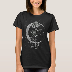 T-shirt Gothique Moon Rose Croissant de cuisine Art