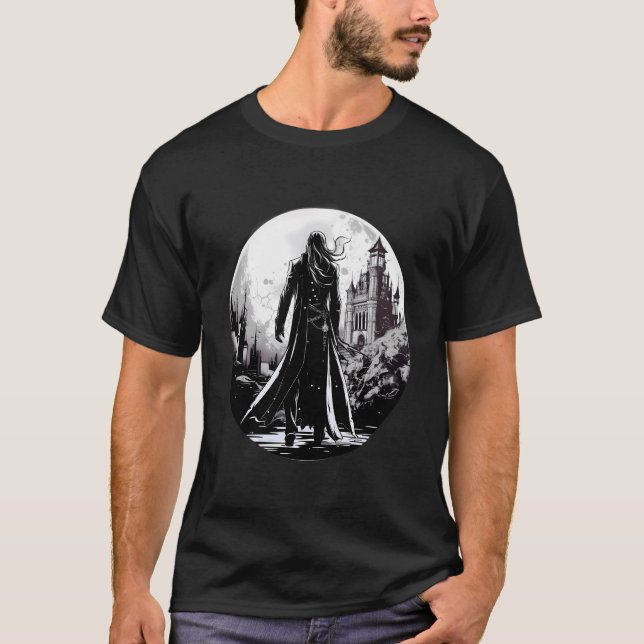 T-shirt Gothique Occulte Satan Gothique Noir Scène Wicca (Devant)