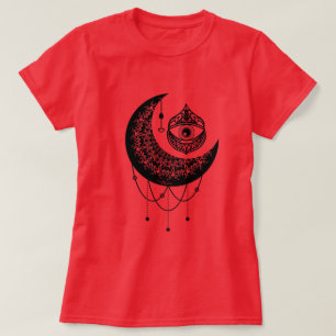 T-shirt Gothique Rose et encre noire Oeil gothique