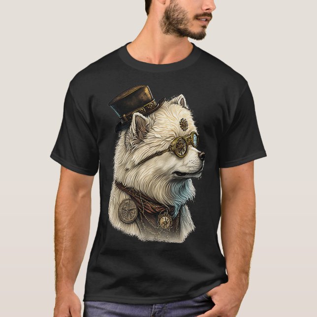 T-shirt Gothique Steampunk Samoyed (Devant)