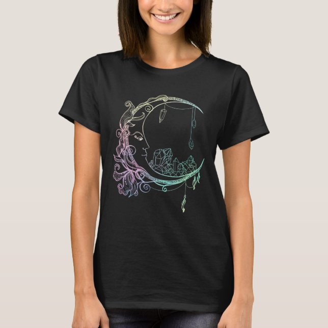 T-shirt Gothique Wicca Crescent Pastel Goth Moon (Devant)