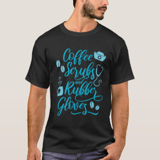 T-shirt Gousses De Café Et Gants En Caoutchouc