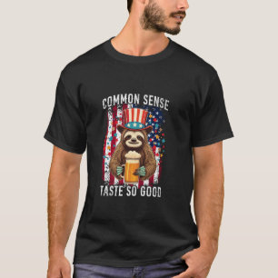 T-shirt Goût de bon sens si bonne bière de Sloth 4 juillet