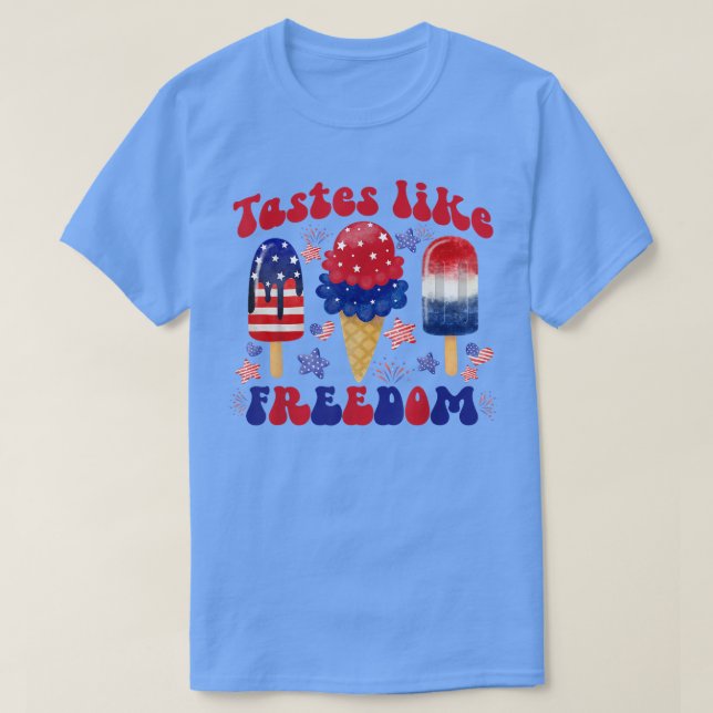T-shirt Goûts Comme Libre Funny Popsicle 4 juillet Rouge W (Design devant)
