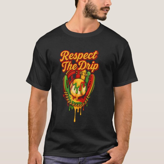 T-shirt Goutte de baseball Juneteenth Fierté noire Afro-Am (Devant)