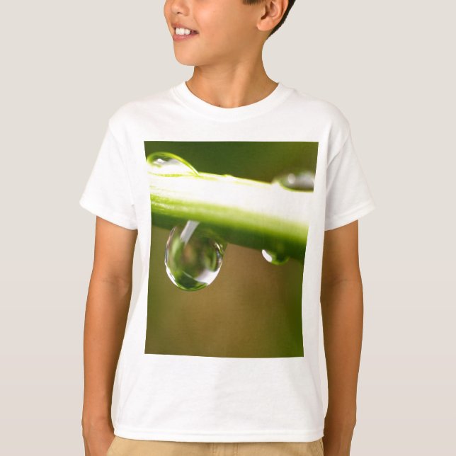 T-shirt goutte d'eau sur feuille (Devant)
