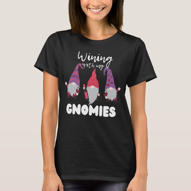 T-shirt Goutter Avec Mes Gnomies - Vin Gnome (Devant)
