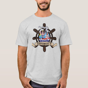 T-shirt Gouvernail de navire nautique de marin de dessin a