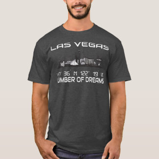T-shirt Gps Coordonnées City Las Vegas Skyline Dream City