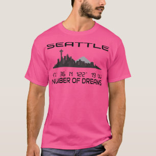 T-shirt Gps Coordonnées Ville Seattle Skyline Dream Ville