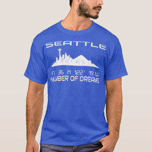 T-shirt Gps Coordonner Ville Seattle Skyline Dream City
