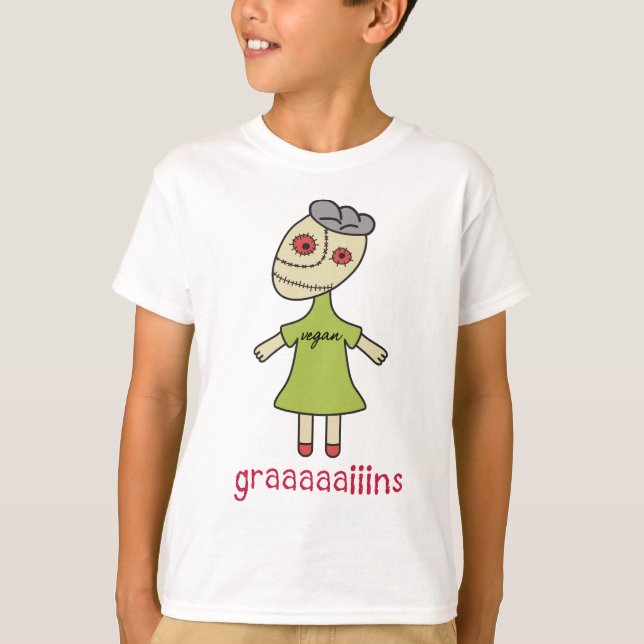 T-shirt Graaaaiins Vegan Zombie (Devant)