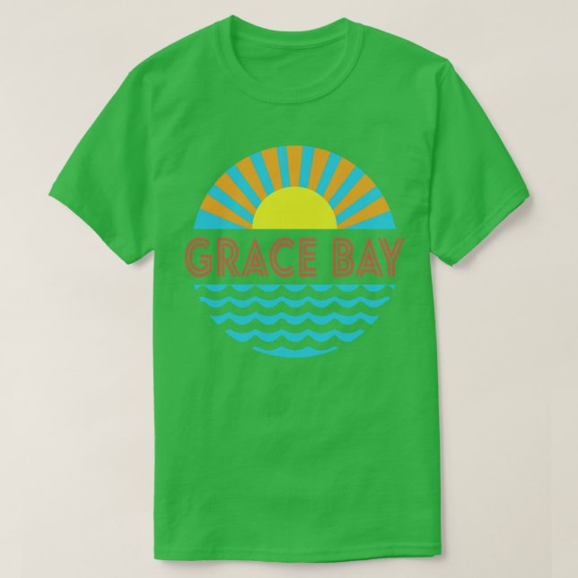 T-shirt Grace Bay Beach Soleil Et Vagues (Design devant)