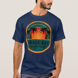T-shirt Grace Bay Turks Caicos Beach Retro Sunset