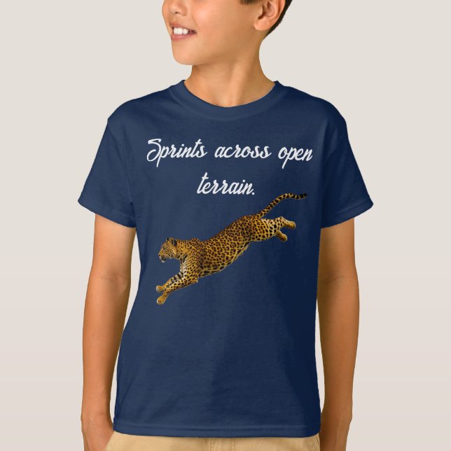 T-shirt Grâce en Mouvement : Le Léopard en Course (Devant)