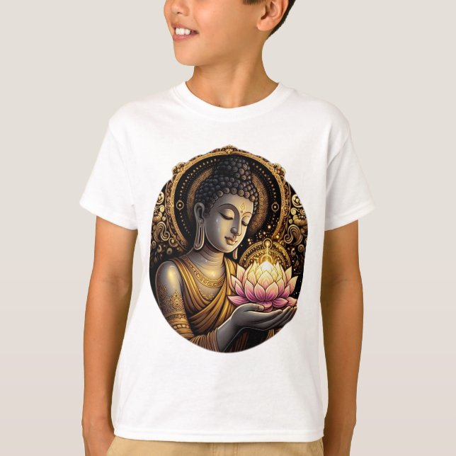 T-shirt Grâce éternelle : Bouddha avec Lotus Sacré" (Devant)