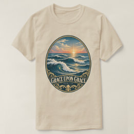 T-shirt Grâce sur Grâce Vagues océaniques Jean 1:16