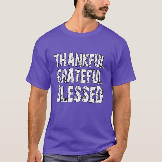 T-shirt grace thankful grateful blessed thanksgiving gift  (Devant)